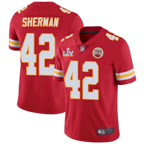 Men's Kansas City Chiefs #42 Anthony Sherman Red 2021 Super Bowl LV Limited Stitched NFL Jersey